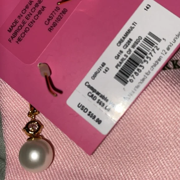 NEW Kate Spade pearls of wisdom drop earrings - Picture 5 of 5